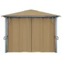 Cenador con cortina gris taupe aluminio 400x300 cm de vidaXL, Carpas y cenadores - Ref: Foro24-313894, Precio: 483,69 €, Desc...