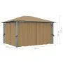 Cenador con cortina gris taupe aluminio 400x300 cm de vidaXL, Carpas y cenadores - Ref: Foro24-313894, Precio: 483,69 €, Desc...