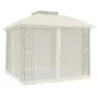 Double-roof gazebo with cream steel mesh walls, 2.94x2.94 m by , Tents and gazebos - Ref: Foro24-368454, Price: 284,86 €, Dis...