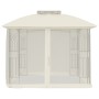 Cenador doble techo y paredes de malla acero crema 2,94x2,94 m de , Carpas y cenadores - Ref: Foro24-368454, Precio: 291,32 €