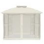 Doppeldach-Pavillon mit cremefarbenen Stahl-Gitterwänden, 2,94x2,94 m. von , Zelte und Pavillons - Ref: Foro24-368454, Preis:...