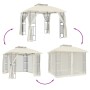 Cenador doble techo y paredes de malla acero crema 2,94x2,94 m de , Carpas y cenadores - Ref: Foro24-368454, Precio: 291,32 €