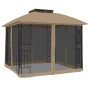 Cenador doble techo y paredes de malla acero taupe 2,94x2,94 m de , Carpas y cenadores - Ref: Foro24-368456, Precio: 292,90 €...
