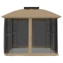Cenador doble techo y paredes de malla acero taupe 2,94x2,94 m de , Carpas y cenadores - Ref: Foro24-368456, Precio: 292,90 €...