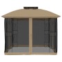 Cenador doble techo y paredes de malla acero taupe 2,94x2,94 m de , Carpas y cenadores - Ref: Foro24-368456, Precio: 292,90 €...