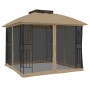 Cenador doble techo y paredes de malla acero taupe 2,94x2,94 m de , Carpas y cenadores - Ref: Foro24-368456, Precio: 292,90 €...
