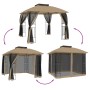 Cenador doble techo y paredes de malla acero taupe 2,94x2,94 m de , Carpas y cenadores - Ref: Foro24-368456, Precio: 292,90 €...