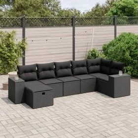 7-piece garden dining set with black synthetic rattan cushions by , Garden sets - Ref: Foro24-3264451, Price: 516,84 €, Disco...