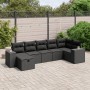 Garten-Essgruppe 7-teilig mit schwarzen Polstern aus synthetischem Rattan. von , Gartensets - Ref: Foro24-3264451, Preis: 484...