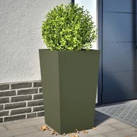 Jardineras 2 uds acero verde oliva 45x45x75 cm de , Maceteros y jardineras - Ref: Foro24-851101, Precio: 125,73 €, Descuento: %