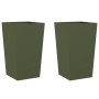 2 olive green steel planters 45x45x75 cm by , Pots and planters - Ref: Foro24-851101, Price: 127,82 €, Discount: %
