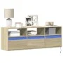 Wand-TV-Möbel mit LED-Lichtern in Sonoma-Eiche 130x31x45 cm. von , TV-Möbel - Ref: Foro24-852343, Preis: 96,58 €, Rabatt: %