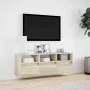 Wand-TV-Möbel mit LED-Lichtern in Sonoma-Eiche 130x31x45 cm. von , TV-Möbel - Ref: Foro24-852343, Preis: 96,58 €, Rabatt: %