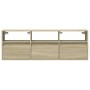 Mueble de TV de pared con luces LED roble Sonoma 130x31x45 cm de , Muebles TV - Ref: Foro24-852343, Precio: 101,05 €, Descuen...