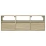 Wall-mounted TV unit with LED lights Sonoma oak 130x31x45 cm by , TV Furniture - Ref: Foro24-852343, Price: 96,58 €, Discount: %