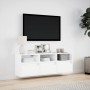 Wand-TV-Möbel mit LED-Lichtern, weiß, 130x31x45 cm. von , TV-Möbel - Ref: Foro24-852341, Preis: 92,69 €, Rabatt: %