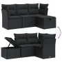 Juego de sofás jardín 4 pzas con cojines ratán sintético negro by , Garden sets - Ref: Foro24-3264371, Price: 314,38 €, Disco...