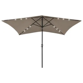 Umbrella with LED and taupe gray steel pole 2x3 m by vidaXL, Umbrellas - Ref: Foro24-313789, Price: 74,96 €, Discount: %