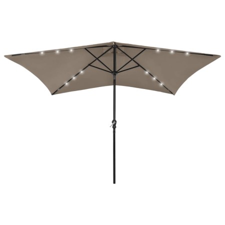 Umbrella with LED and taupe gray steel pole 2x3 m by vidaXL, Umbrellas - Ref: Foro24-313789, Price: 76,40 €, Discount: %