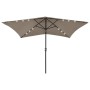 Umbrella with LED and taupe gray steel pole 2x3 m by vidaXL, Umbrellas - Ref: Foro24-313789, Price: 76,40 €, Discount: %