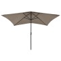 Umbrella with LED and taupe gray steel pole 2x3 m by vidaXL, Umbrellas - Ref: Foro24-313789, Price: 76,40 €, Discount: %