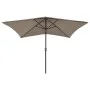Umbrella with LED and taupe gray steel pole 2x3 m by vidaXL, Umbrellas - Ref: Foro24-313789, Price: 74,96 €, Discount: %