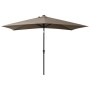Umbrella with LED and taupe gray steel pole 2x3 m by vidaXL, Umbrellas - Ref: Foro24-313789, Price: 76,40 €, Discount: %