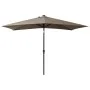 Umbrella with LED and taupe gray steel pole 2x3 m by vidaXL, Umbrellas - Ref: Foro24-313789, Price: 74,96 €, Discount: %