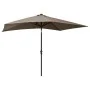 Umbrella with LED and taupe gray steel pole 2x3 m by vidaXL, Umbrellas - Ref: Foro24-313789, Price: 74,96 €, Discount: %