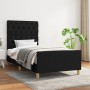 Estructura de cama sin colchón tela negro 80x200 cm