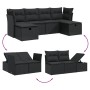 6-teiliges Gartensofa-Set und Kissen aus schwarzem Kunststoff-Rattan. von , Gartensets - Ref: Foro24-3264471, Preis: 397,34 €...