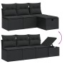 Set de comedor de jardín 7 pzas y cojines ratán sintético negro by , Garden sets - Ref: Foro24-3264431, Price: 484,33 €, Disc...