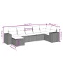 Set de comedor de jardín 7 pzas y cojines ratán sintético negro by , Garden sets - Ref: Foro24-3264431, Price: 484,33 €, Disc...