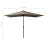 Umbrella with LED and taupe gray steel pole 2x3 m by vidaXL, Umbrellas - Ref: Foro24-313789, Price: 74,96 €, Discount: %