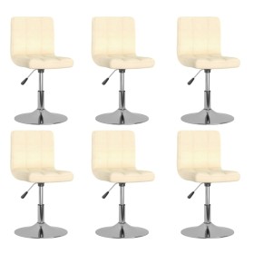 Drehstühle für Esszimmer, 6 Stück, cremefarbenes Stoffpolster. von , Essstühle - Ref: Foro24-3087460, Preis: 311,02 €, Rabatt: %