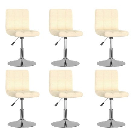 Drehstühle für Esszimmer, 6 Stück, cremefarbenes Stoffpolster. von , Essstühle - Ref: Foro24-3087460, Preis: 311,02 €, Rabatt: %