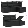 Gartenmöbel-Set 5-teilig mit schwarzen Polstern aus synthetischem Rattan von , Gartensets - Ref: Foro24-3264391, Preis: 347,9...
