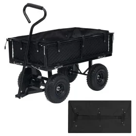 Gartenwagenabdeckung aus schwarzem Stoff, 81 x 41 x 21 cm von vidaXL, Ersatzteile für Gabelstapler - Ref: Foro24-92585, Preis...