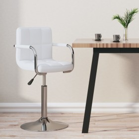 White synthetic leather kitchen stool by , Kitchen stools - Ref: Foro24-334563, Price: 92,76 €, Discount: %