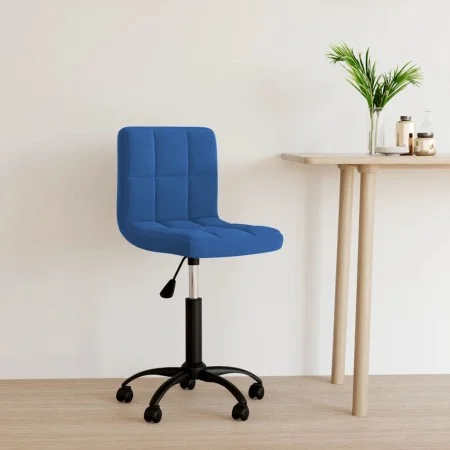 Drehbarer Bürostuhl aus blauem Samt von , Bürostühle - Ref: Foro24-334360, Preis: 100,01 €, Rabatt: %