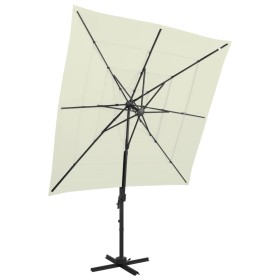 Sombrilla de 4 niveles con poste aluminio arena 250x250 cm de vidaXL, Sombrillas - Ref: Foro24-313820, Precio: 196,19 €, Desc...