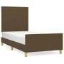 Bed frame with brown fabric headboard 100x200 cm by , Beds and slatted bases - Ref: Foro24-3124874, Price: 129,62 €, Discount: %