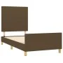 Bed frame with brown fabric headboard 100x200 cm by , Beds and slatted bases - Ref: Foro24-3124874, Price: 129,62 €, Discount: %