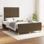 Estructura de cama con cabecero de tela marrón oscuro 120x200cm de , Camas y somieres - Ref: Foro24-3125206, Precio: 152,19 €...
