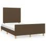 Bed frame with dark brown fabric headboard 120x200cm by , Beds and slatted bases - Ref: Foro24-3125206, Price: 152,21 €, Disc...