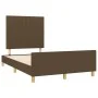 Bed frame with dark brown fabric headboard 120x200cm by , Beds and slatted bases - Ref: Foro24-3125206, Price: 152,21 €, Disc...
