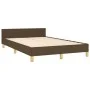 Bed frame with dark brown fabric headboard 120x200cm by , Beds and slatted bases - Ref: Foro24-3125206, Price: 152,21 €, Disc...
