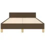 Bed frame with dark brown fabric headboard 120x200cm by , Beds and slatted bases - Ref: Foro24-3125206, Price: 152,21 €, Disc...