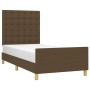 Bettgestell mit braunem Stoffkopfteil 100x200 cm von , Betten und Lattenroste - Ref: Foro24-3125360, Preis: 146,39 €, Rabatt: %