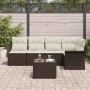 Conjunto de sofá de jardín 6 pcs 242.5 x 132.5 x 85 cm